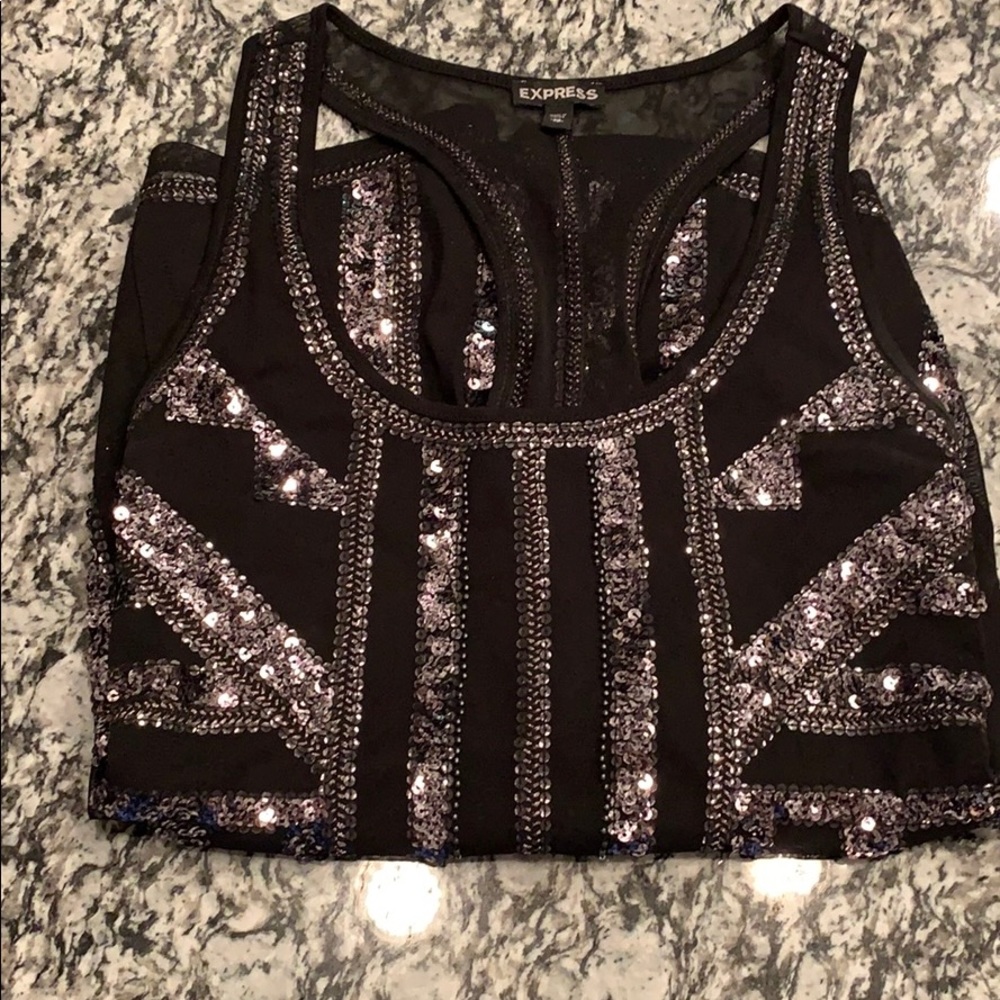 Express sparkly tank top